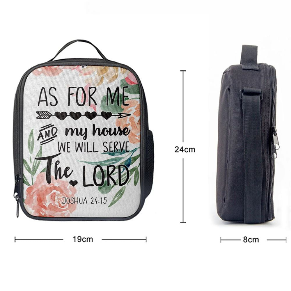 Flower Painting As For Me And My House Joshua 2415 Lunch Bag, Christian Lunch Bag, Religious Lunch Box For School, Picnic