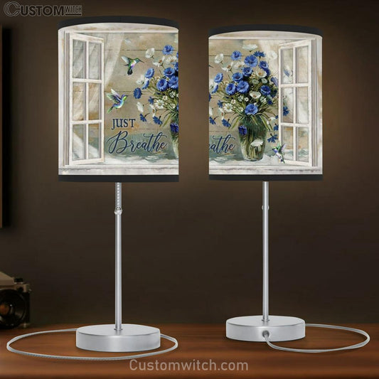 Flower Vase, Window Frame, Hummingbird, Just Breathe Table Lamb