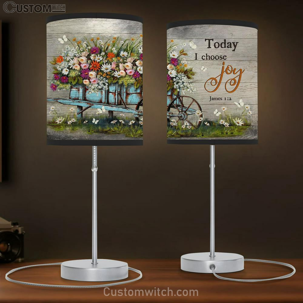 Flower Wooden Cart Today I Choose Joy Table Lamb Prints - Religious Table Lamb Art - Christian Home Decor