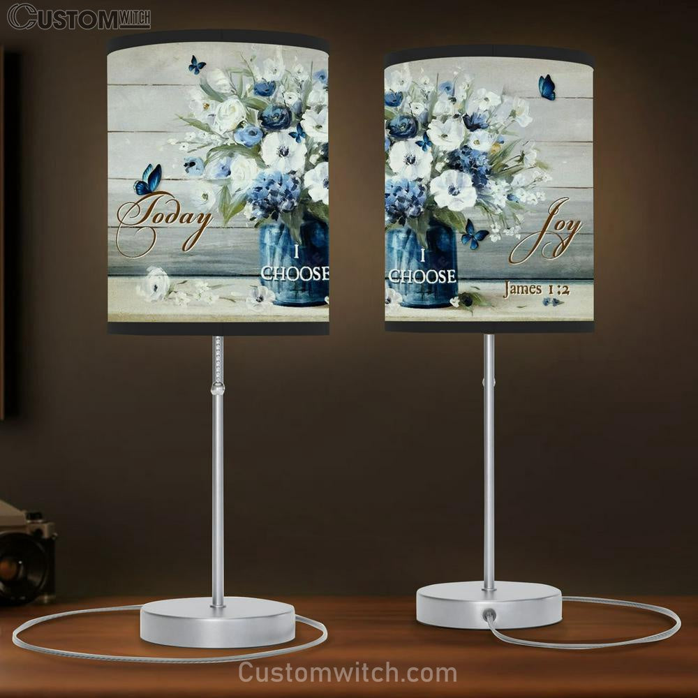 Flowers Painting Today I Choose Joy Table Lamb