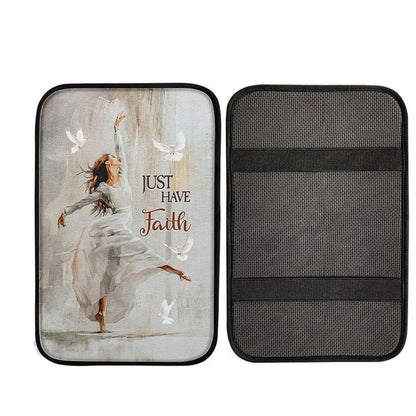 Flying Dove Just Have Faith Car Armrest Pad, Christian Car Accessories