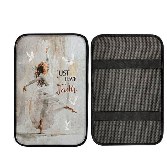 Flying Dove Just Have Faith Car Armrest Pad, Christian Car Accessories
