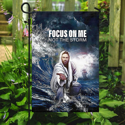 Focus On Me Not The Storm, Christian's Flag, Garden Decor, Garden Flag Stand, Christian Flag, Scripture Flag, Garden Banner