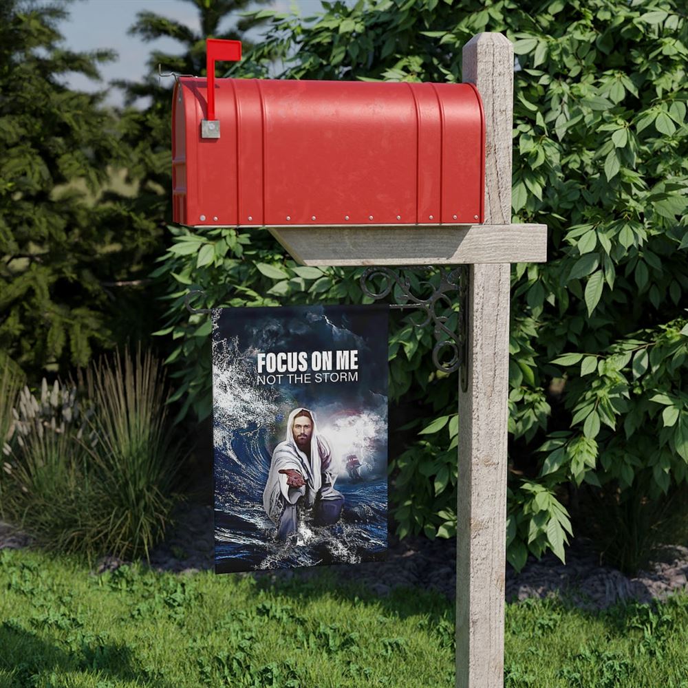 Focus On Me Not The Storm, Christian's Flag, Garden Decor, Garden Flag Stand, Christian Flag, Scripture Flag, Garden Banner