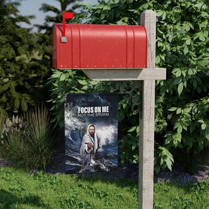 Focus On Me Not The Storm, Christian's Flag, Garden Decor, Garden Flag Stand, Christian Flag, Scripture Flag, Garden Banner