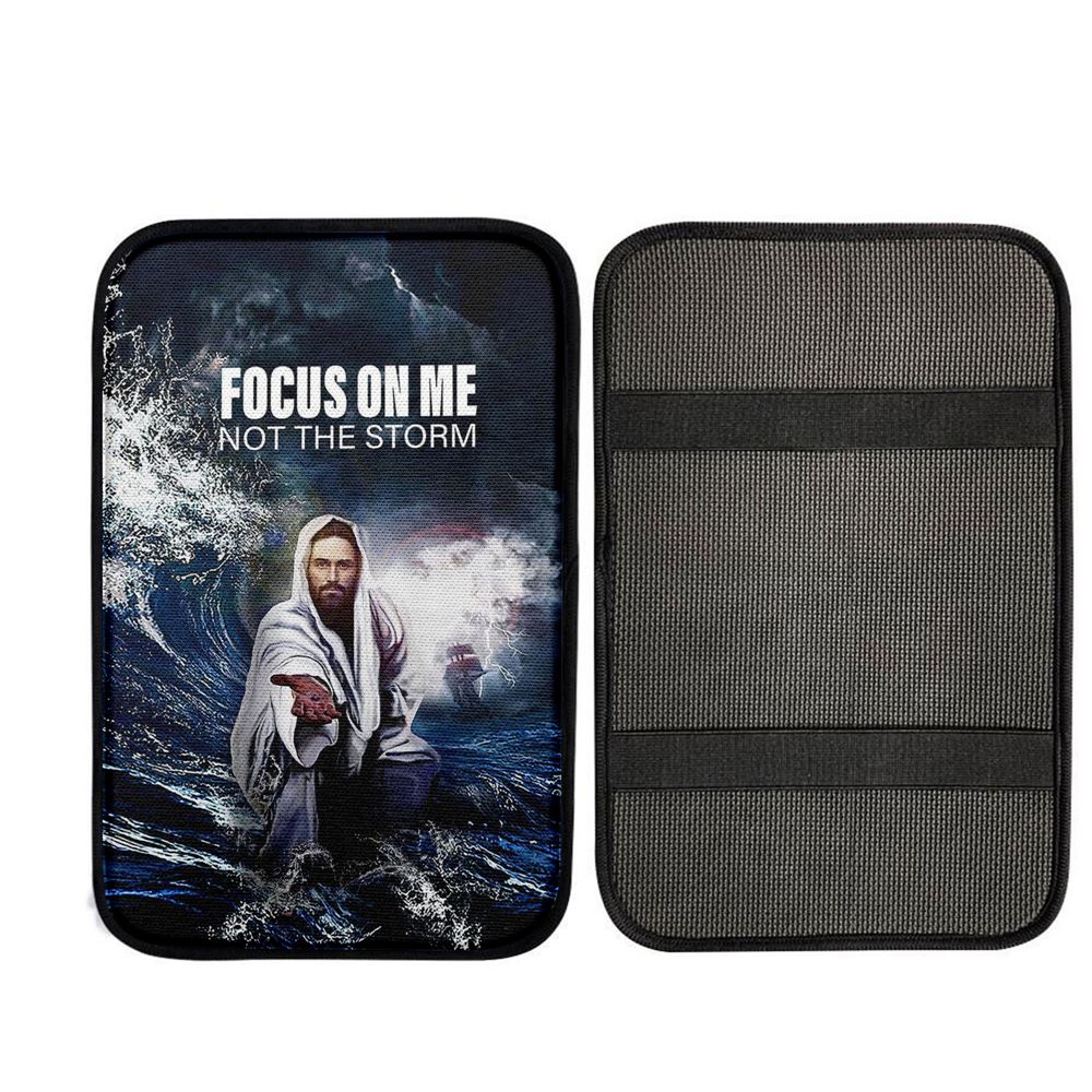 Focus On Me Not The Storm Jesus Car Center Console Cover, Christian Car Accessories
