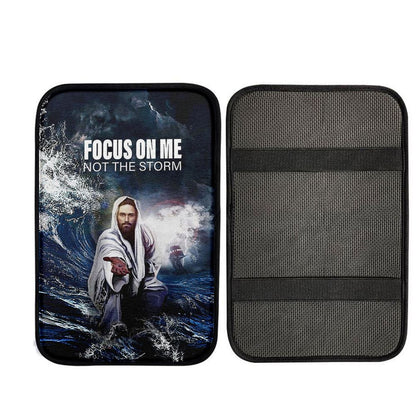 Focus On Me Not The Storm Jesus Car Center Console Cover, Christian Car Accessories