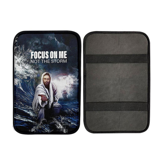 Focus On Me Not The Storm Jesus Car Center Console Cover, Christian Car Accessories