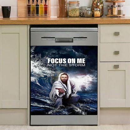 Focus On Me Not The Storm Jesus Dishwasher Cover, Jesus Dishwasher Magnet Cover, Christian Kitchen Decor