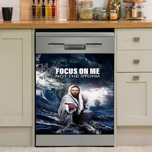 Focus On Me Not The Storm Jesus Dishwasher Cover, Jesus Dishwasher Magnet Cover, Christian Kitchen Decor