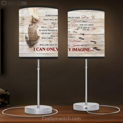 Footprints On The Beach Table Lamb - I Can Only Imagine Table Lamb Prints - Religious Table Lamb Art - Christian Home Decor