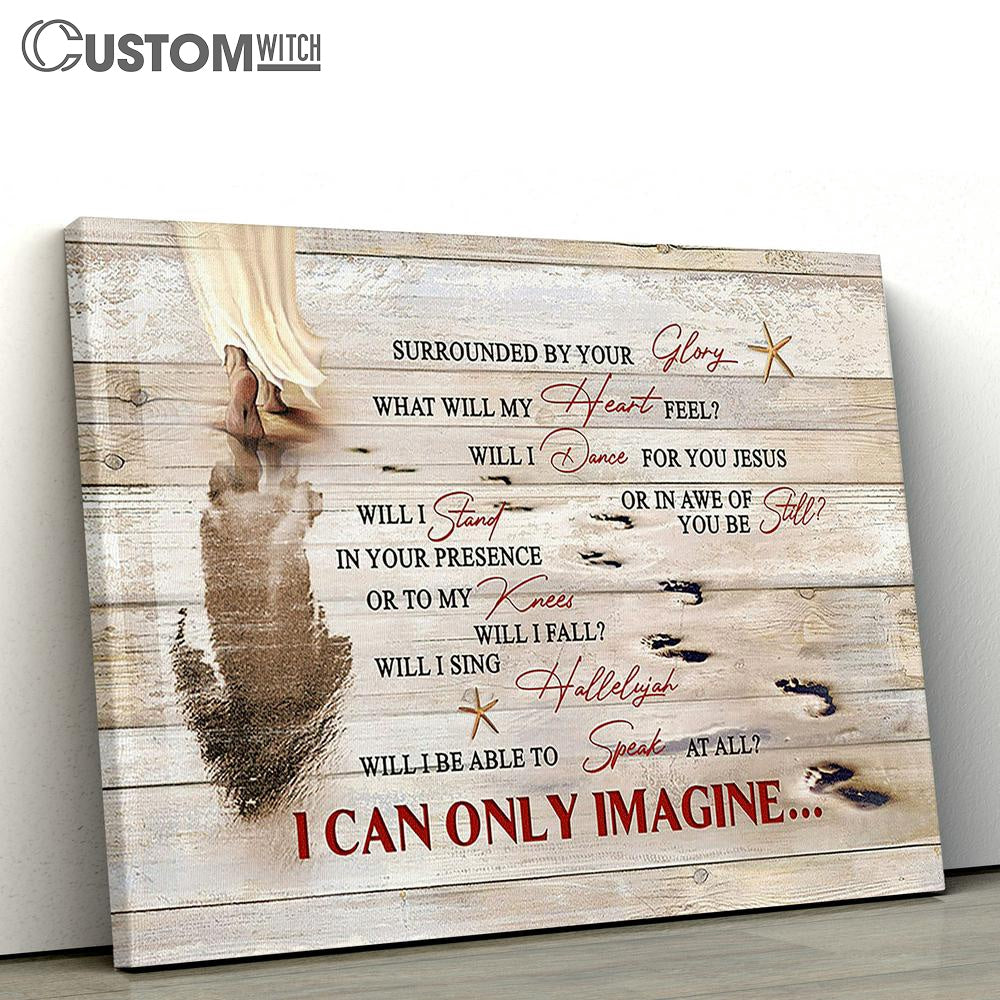 Footprints On The Beach Canvas - I Can Only Imagine Canvas Prints - Religious Canvas Art - Christian Home Decor