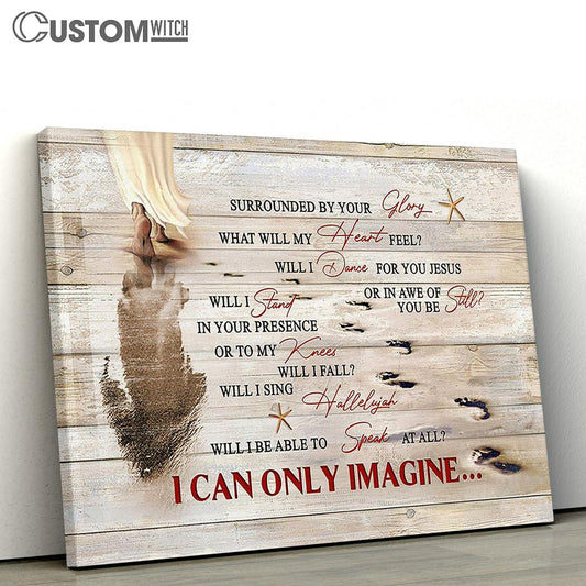 Footprints On The Beach Canvas - I Can Only Imagine Canvas Prints - Religious Canvas Art - Christian Home Decor