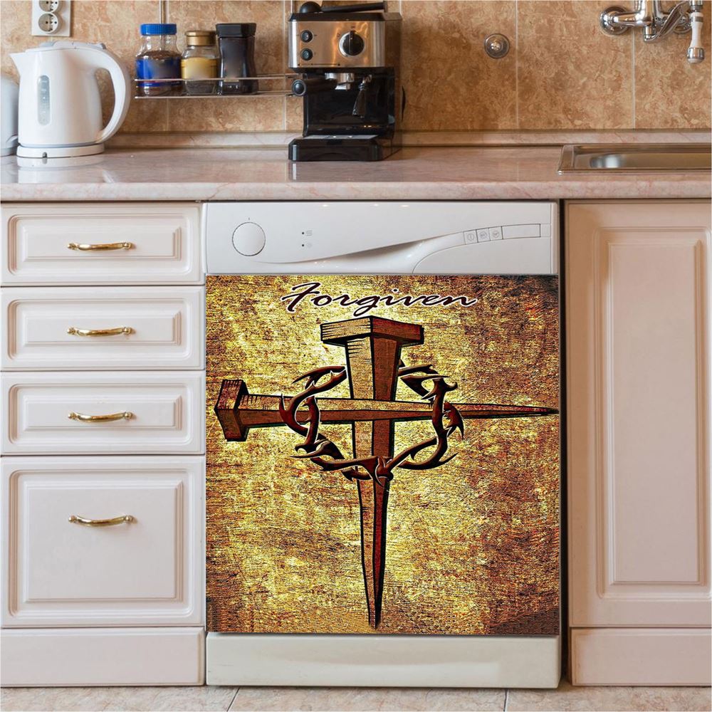 For Given Cross Dishwasher Cover, Christian Dishwasher Magnet Cover, Religious Kitchen Decor