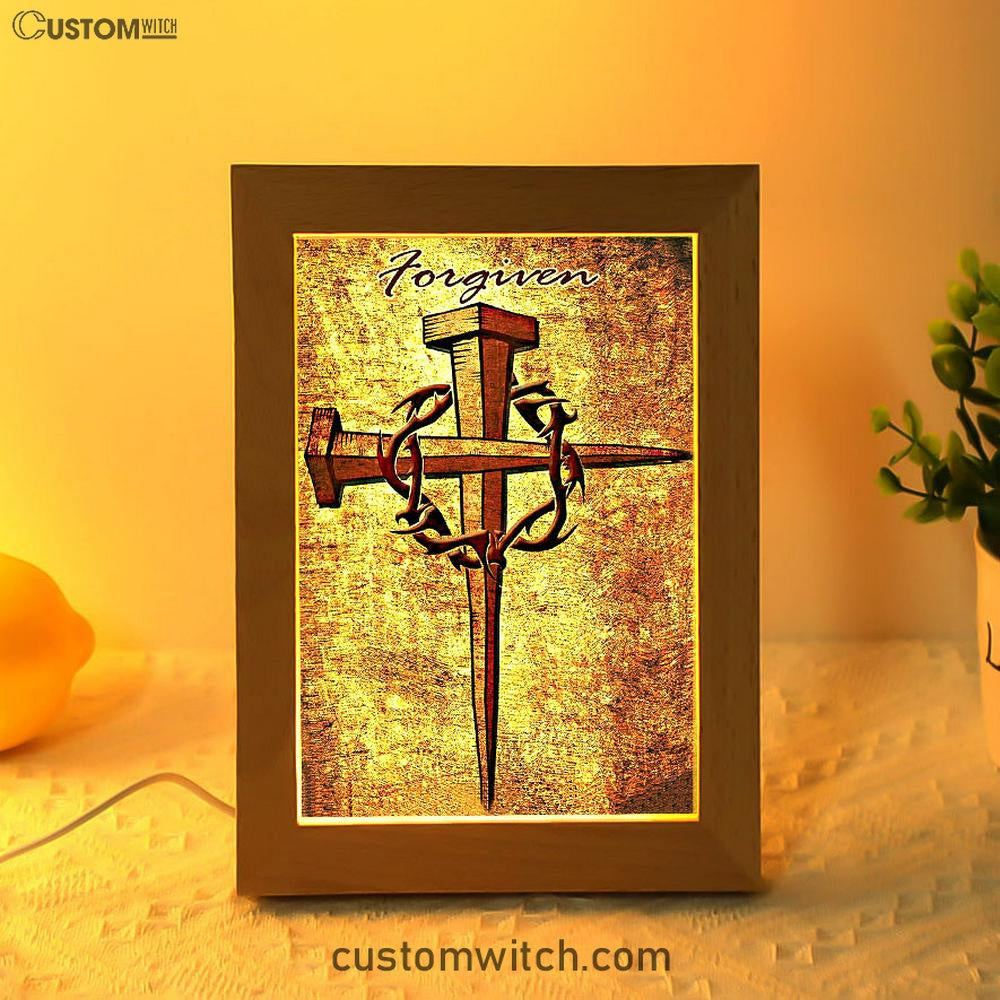 For Given Cross Frame Lamp Art - Christian Frame Lamp - Religious Gifts Night Light
