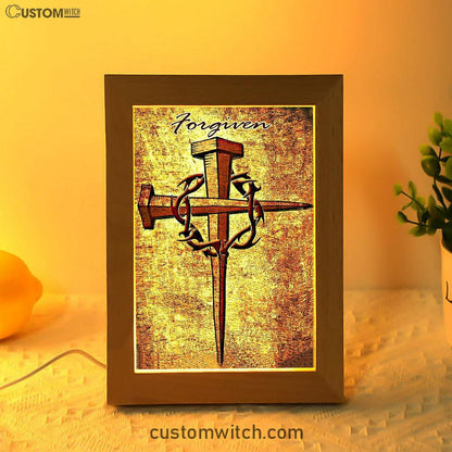 For Given Cross Frame Lamp Art - Christian Frame Lamp - Religious Gifts Night Light