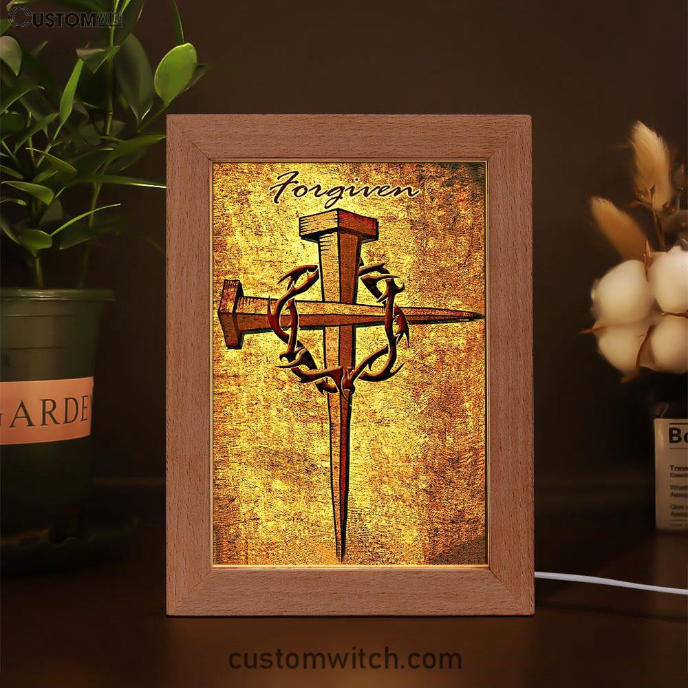 For Given Cross Frame Lamp Art - Christian Frame Lamp - Religious Gifts Night Light