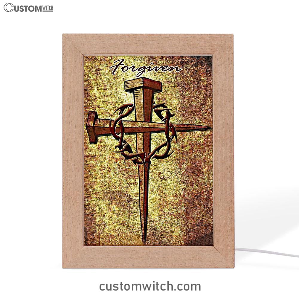 For Given Cross Frame Lamp Art - Christian Frame Lamp - Religious Gifts Night Light