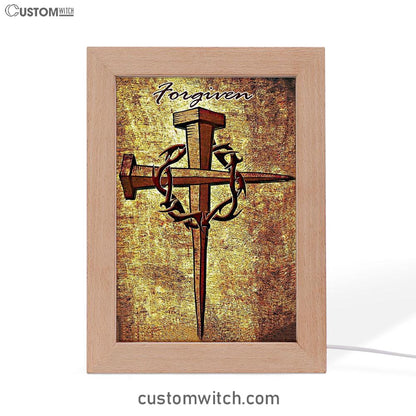 For Given Cross Frame Lamp Art - Christian Frame Lamp - Religious Gifts Night Light