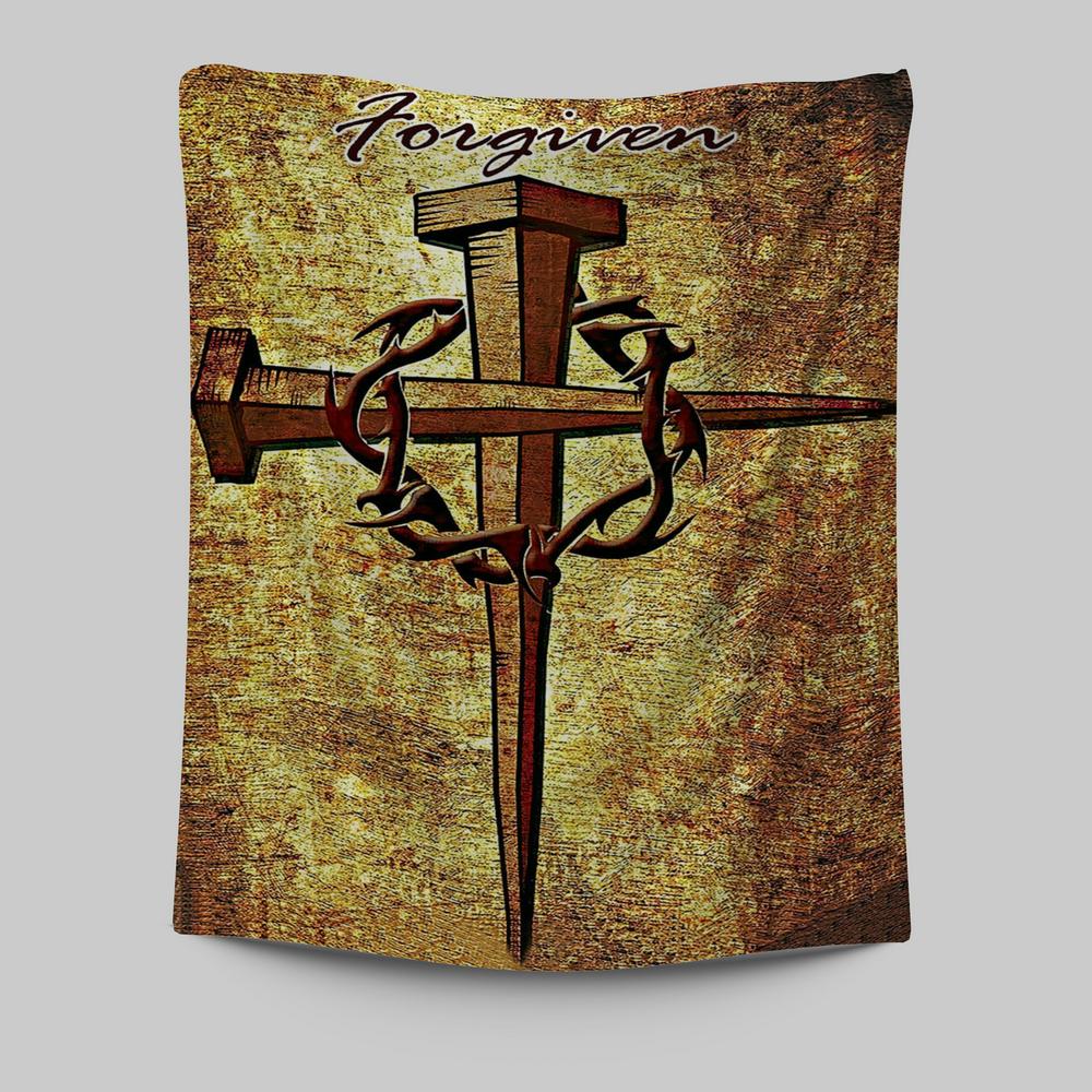 For Given Cross Tapestry Wall Art - Christian Wall Tapestry - Religious Tapestries Wall Hanging Prints