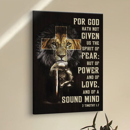 For God Hath Not Given Us The Spirit Of Fear 2 Timothy 17 Canvas Prints - Bible Verse Wall Decor - Scripture Wall Art