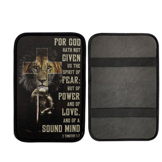 For God Hath Not Given Us The Spirit Of Fear 2 Timothy 17 Car Center Console Cover, Christian Car Interior Accessories
