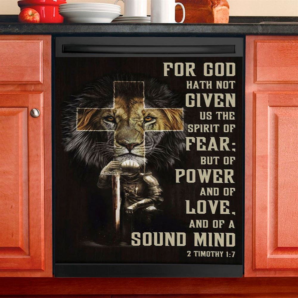 For God Hath Not Given Us The Spirit Of Fear 2 Timothy 17 Dishwasher Cover, Bible Verse Dishwasher Magnet Cover, Scripture Kitchen Decor