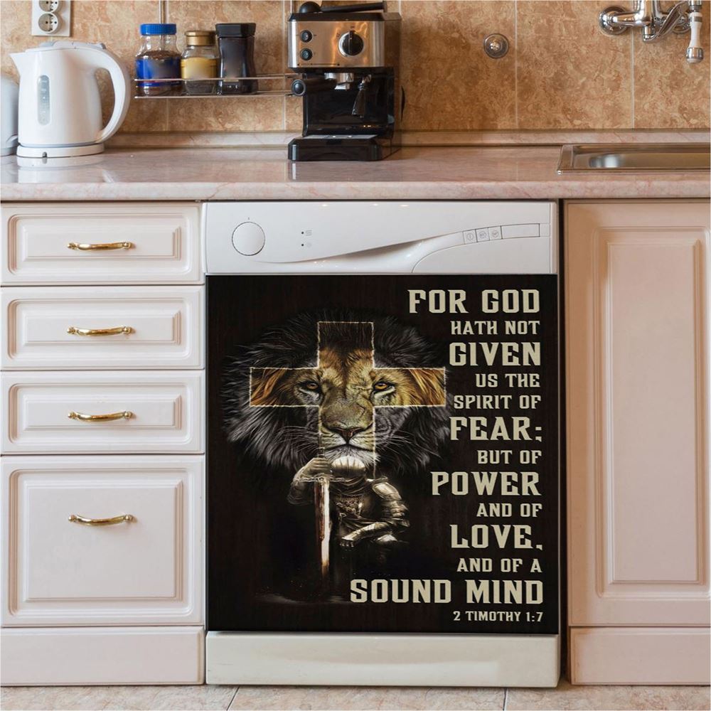 For God Hath Not Given Us The Spirit Of Fear 2 Timothy 17 Dishwasher Cover, Bible Verse Dishwasher Magnet Cover, Scripture Kitchen Decor