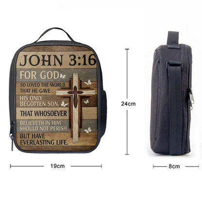 For God So Loved The World John 316 Bible Verse Lunch Bag, Christian Lunch Bag, Religious Lunch Box For School, Picnic