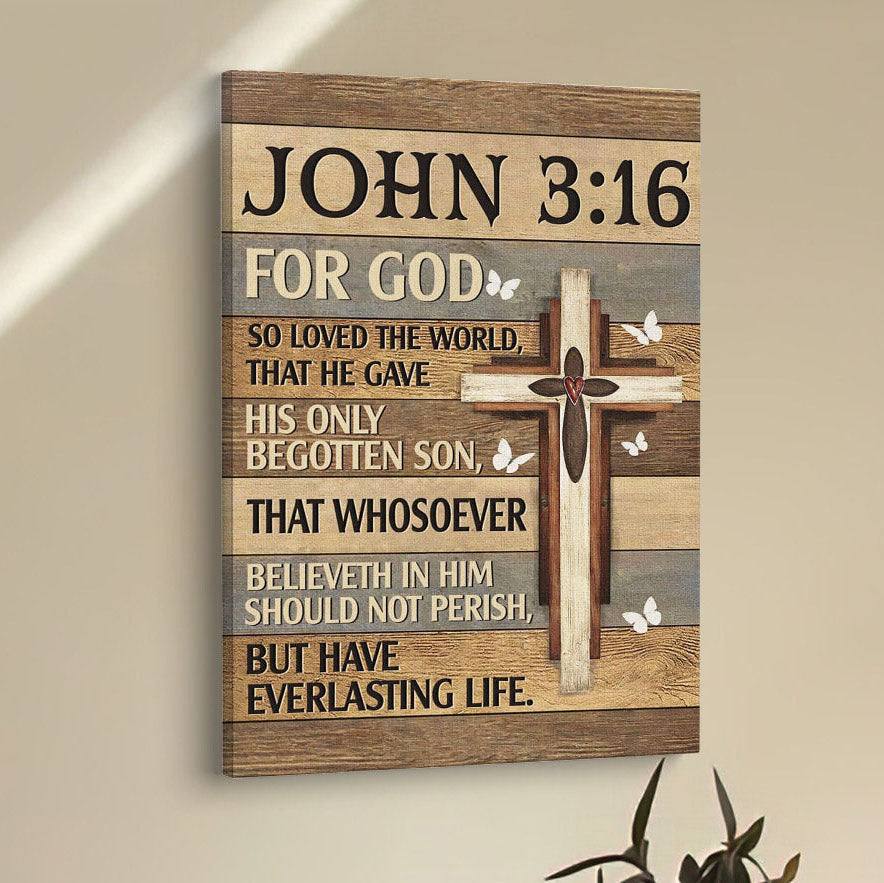 For God So Loved The World John 316 Bible Verse Wall Decor Art - Bible Verse Wall Decor - Scripture Wall Art