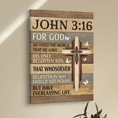 For God So Loved The World John 316 Bible Verse Wall Decor Art - Bible Verse Wall Decor - Scripture Wall Art