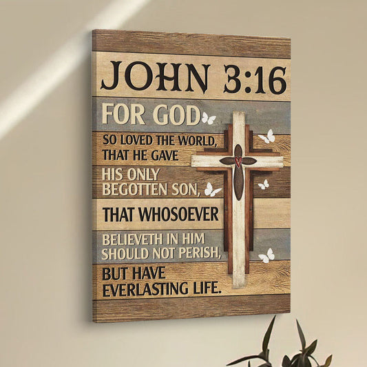 For God So Loved The World John 316 Bible Verse Wall Decor Art - Bible Verse Wall Decor - Scripture Wall Art