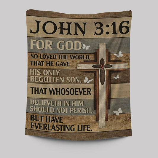 For God So Loved The World John 316 Bible Verse Wall Decor Art - Bible Verse Wall Decor - Scripture Wall Art