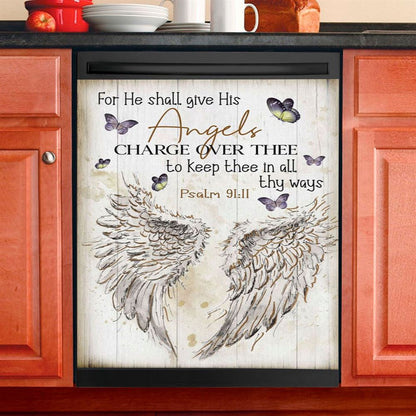 For He Shall Give His Angels Charge Over Thee Psalm 9111 Kjv Dishwasher Cover, Bible Verse Dishwasher Magnet Cover, Scripture Kitchen Decor