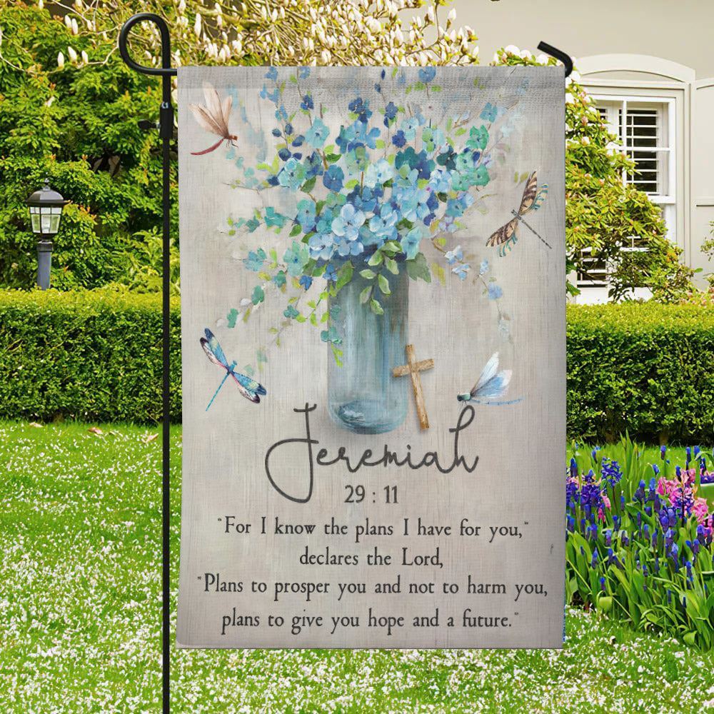 For I Know The Plans, Jeremiah 2911, Christian's Flag, Bible Verses Flag, Garden Flag, Christian Flag, Scripture Flag, Garden Banner