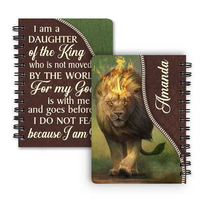 For My God Is With Me And Goes Before Me Lion Personalized Spiral Notebook, Christian Spiritual Gifts For Friends
