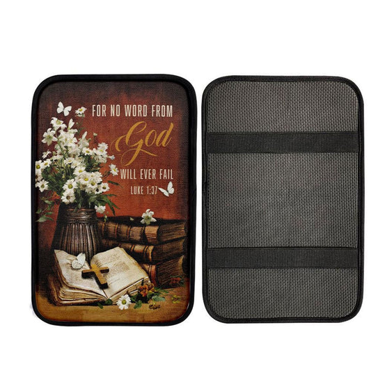 For No Word From God Will Ever Fail Luke 137 Farmhouse Car Center Console Cover, Cross Car Interior Accessories