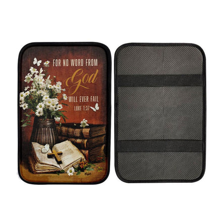 For No Word From God Will Ever Fail Luke 137 Farmhouse Car Center Console Cover, Christian Car Armrest Accessories