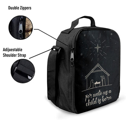 For Unto Us A Child Is Born Nativity Of Jesus Christmas Lunch Bag, Christian Lunch Bag, Religious Lunch Box For School, Picnic