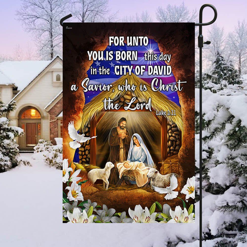  For Unto You Is Born This Day A Savior Who Is Christ The Lord Flag, Christian Christmas House Flag, Christmas Outdoor Decor Ideas