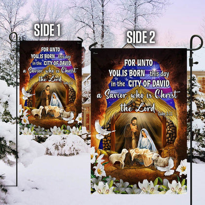 For Unto You Is Born This Day A Savior Who Is Christ The Lord Flag, Christian Christmas House Flag, Christmas Outdoor Decor Ideas