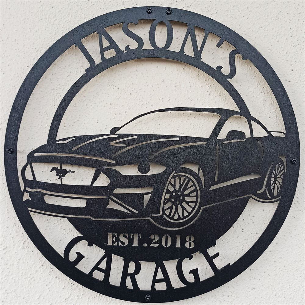 Ford Mustang Metal Sign, Garage Sign, Car Sign, Metal Art, Cut Metal Sign
