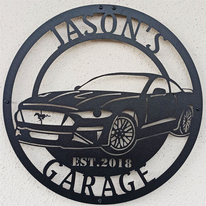 Ford Mustang Metal Sign, Garage Sign, Car Sign, Metal Art, Cut Metal Sign