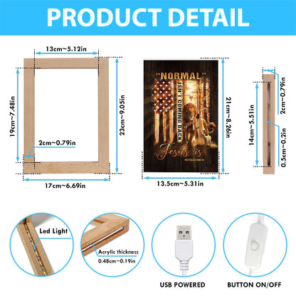 Forest Lion Painting Animal Of God Normal Isn't Coming Back Jesus Is Frame Lamp Art - Christian Night Light