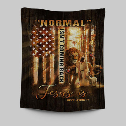 Forest Lion Painting Animal Of God Normal Isn't Coming Back Jesus Is Tapestry Wall Art - Christian Tapestries Prints