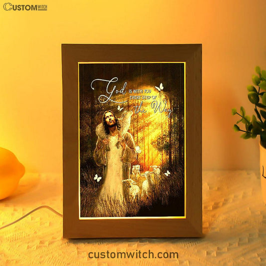 Forest The Life Of Jesus Animal Of God God Is With You Every Step Of The Way Frame Lamp Art - Christian Night Light