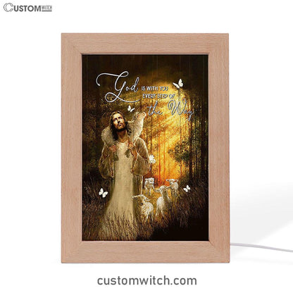 Forest The Life Of Jesus Animal Of God God Is With You Every Step Of The Way Frame Lamp Art - Christian Night Light
