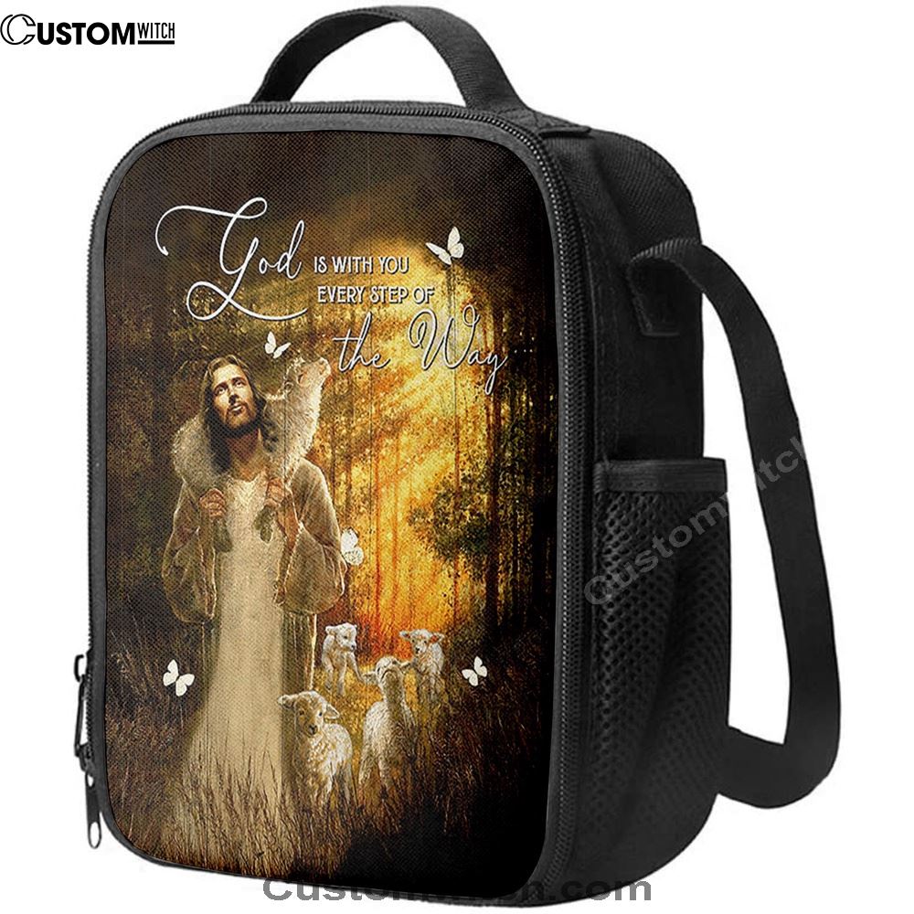 Forest The Life Of Jesus Animal Of God God Is With You Every Step Of The Way Lunch Bag, Christian Lunch Bag, Religious Lunch Box For School, Picnic