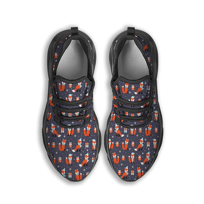 Fox Christmas Print Pattern Black Max Soul Shoes For Men Women, Best Running Sneaker, Christmas Shoes, Winter Fashion Shoes