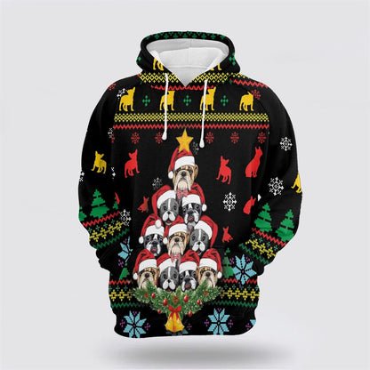 French Bulldog Christmas Tree All Over Print 3D Hoodie For Men & Women, Christmas Dog Hoodie, Christmas Hoodie Cute, Christmas Gift